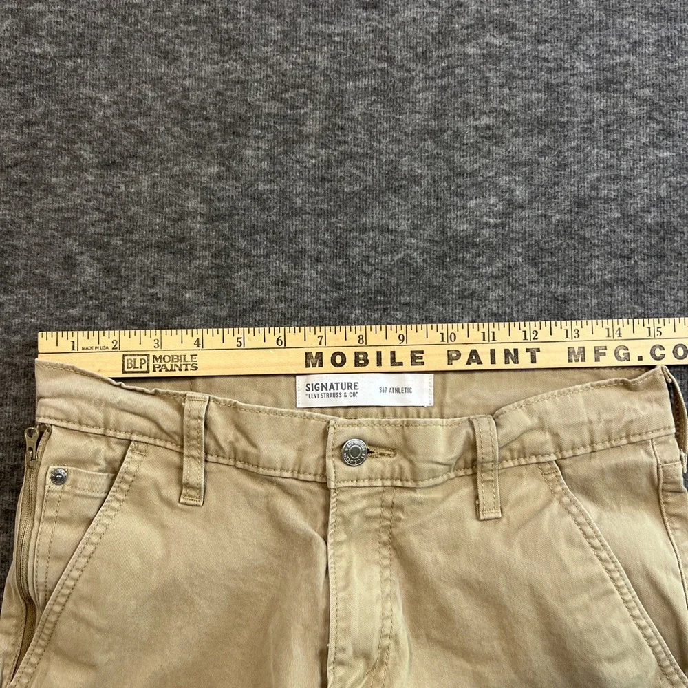 Levi Strauss Signature Athletic‎ Fit Denim Jeans Size 30x32 Tan Ready To Wear